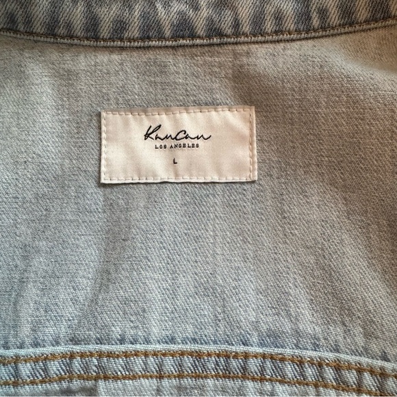 KanCan Light Blue Distressed Cropped Jean Jacket - Picture 6 of 8
